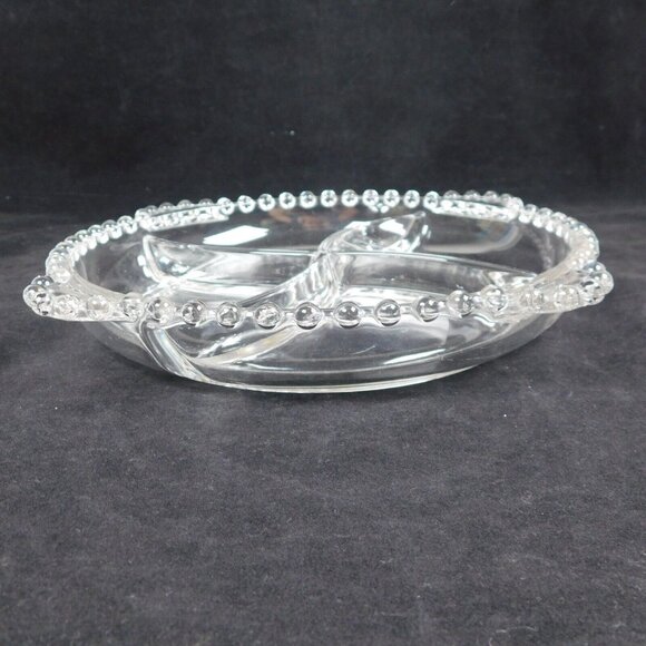 Imperial Glass Clear Candlewick Round 4 Part Divided Serving Relish Dish - Picture 2 of 7
